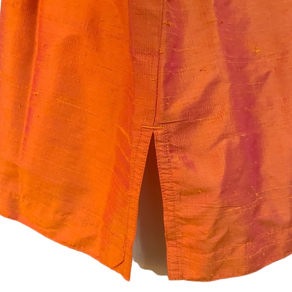 Chico’s Silk Shamtung Irridescent Jacket Top 3/4 Sleeve Notch Collar Size XL - Picture 5 of 11